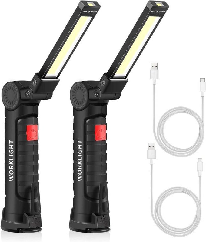 USB-wiederaufladbare Taschenlampe, LED-Taschenlampe, Arbeitsleuchte, tragbarer magnetischer Aufhängehaken für Outdoor-Ca...