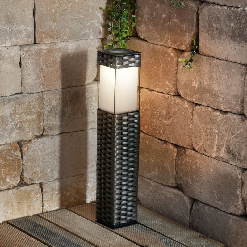 Solar Standleuchte rattan-style Wegeleuchte wetterfest IP34 102073 - Esotec