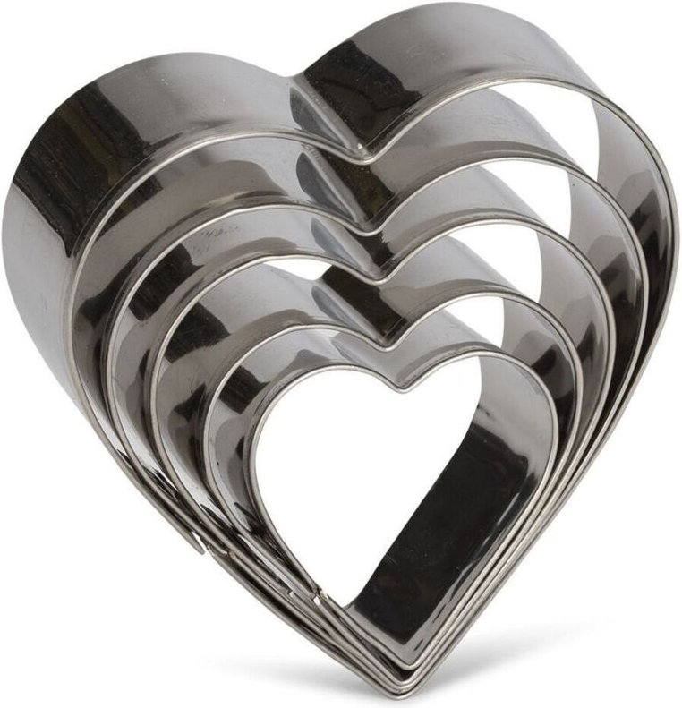 Patisse hervorstehende Formen Herz 10 cm Edelstahl silber 5-teilig