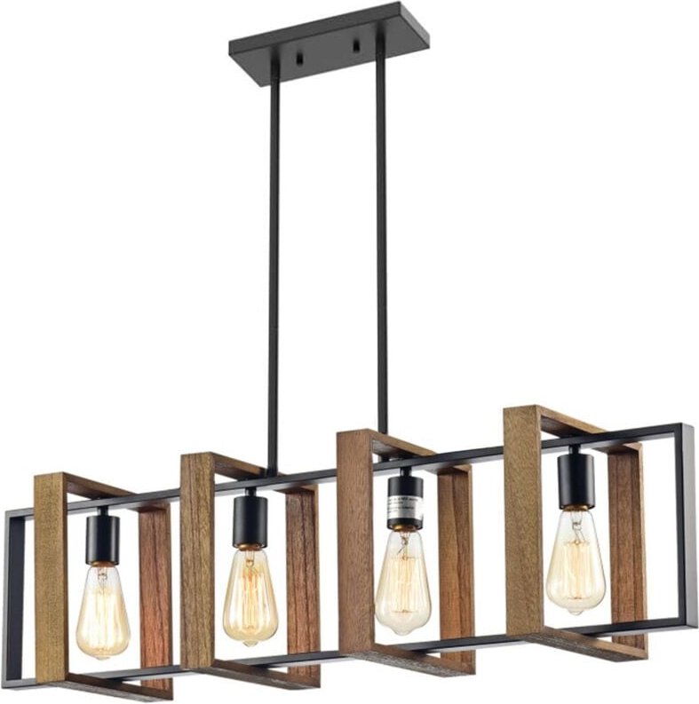 Toolight - hängelampe APP1583-4CP black wood