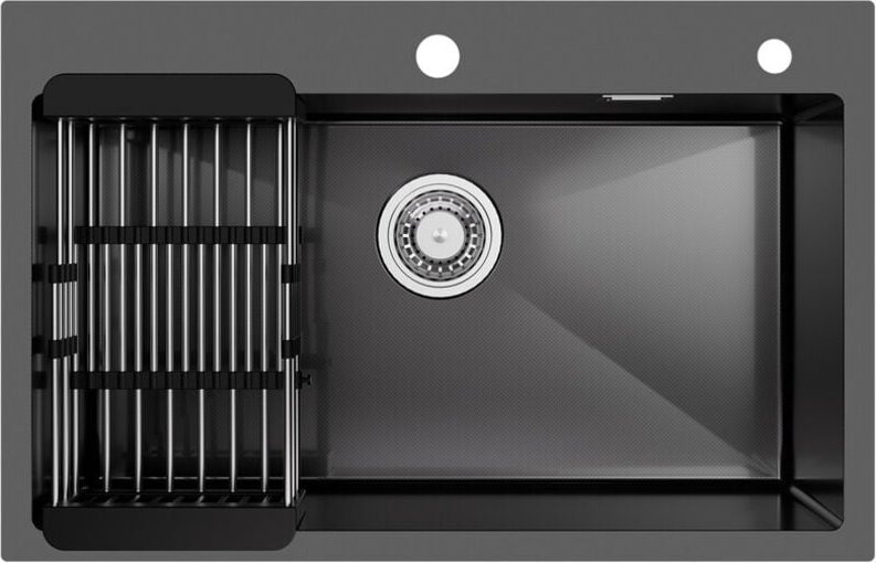 CECIPA MAX Edelstahl Küchenspüle, 70 × 45 cm Einzelspüle mit Abtropfkorb, Unterbau und flächenbündiger Einbau für 80 cm ...