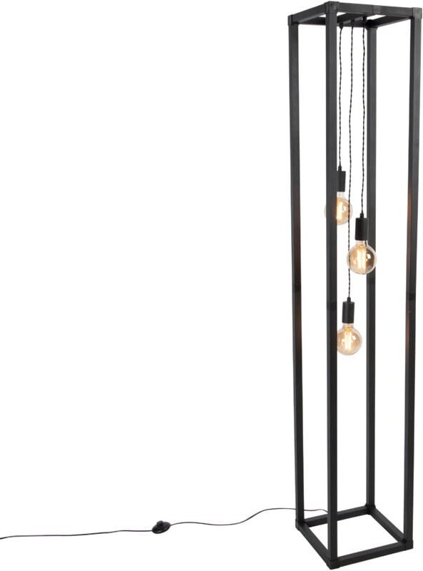 Smarte Stehlampe schwarz 3-flammig inkl. Wifi G95 - Big Cage