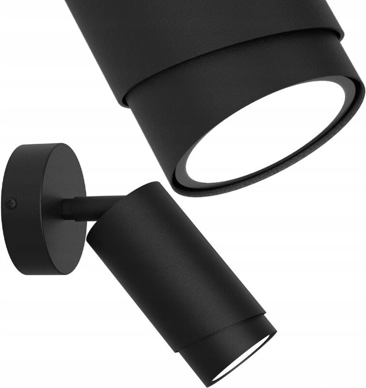 Gu10 verstellbare Spot-Wandleuchte, schwarz matt, moderne Abschrägung