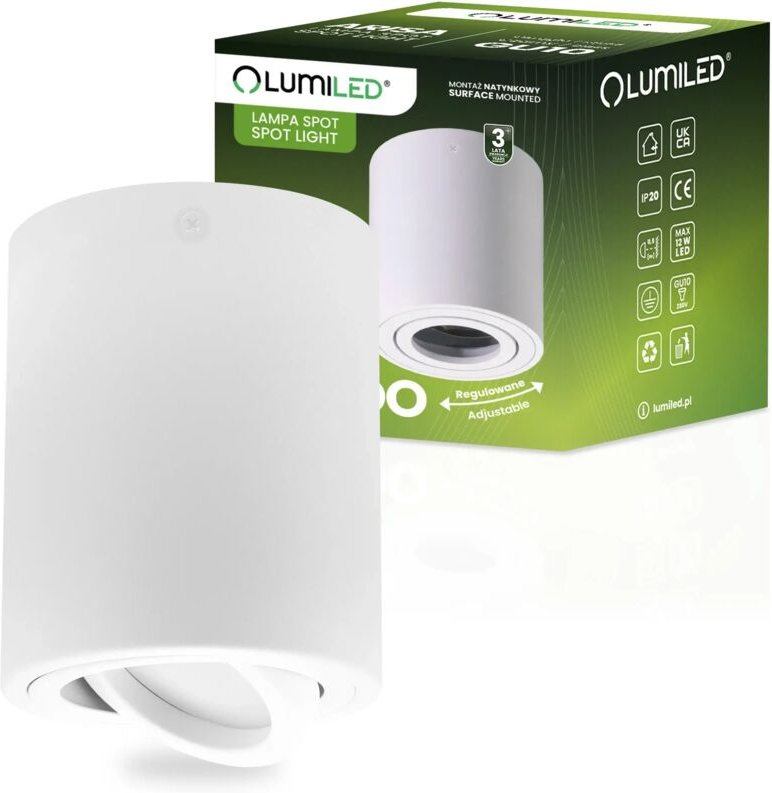 HALOGEN Aufbaustrahler schwenkbar LUNDO GU10 rund weiß 80mm