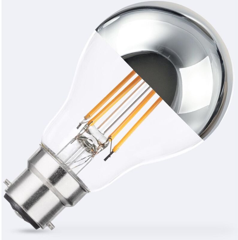 Efectoled - LED-Glühbirne Filament B22 8W 800 lm A60 Dimmbar Chrome Reflect No Flicker 2200K Superwarm