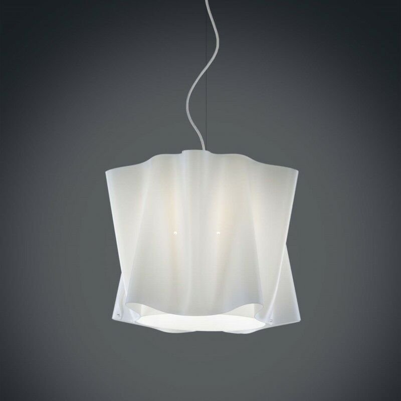 Linea Zero - Pendelleuchte folio Lampenschirm in Weiß Polilux Durchmesser 40x H37 cm