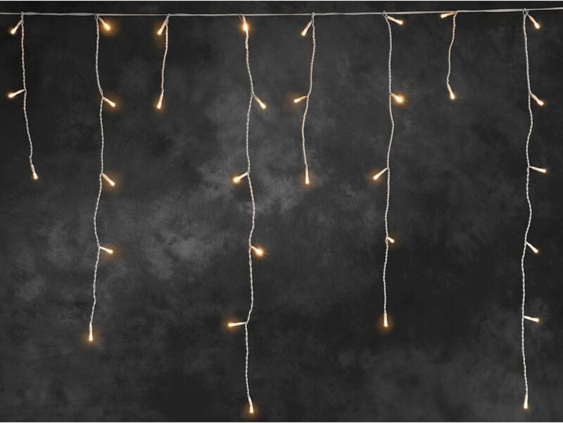 Konstsmide LED Eisregen Lichtervorhang für Außen 336 LED, bernstein Lichterketten