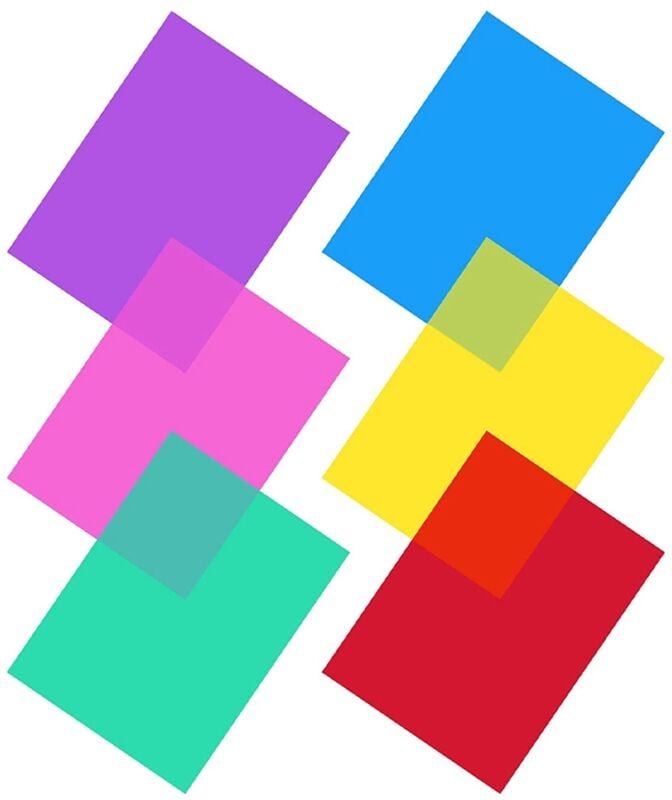 Tlily - 6 Packungen Farbfolien Gel, Transparente Farbfolie, HitzebestäNdig für Lampen, Farbfilter (30 x 21 Cm)