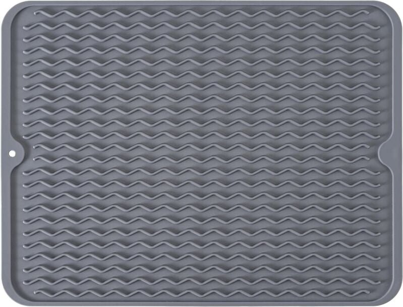 Silikon-Abtropfmatte, rutschfest, leicht zu reinigen, grau