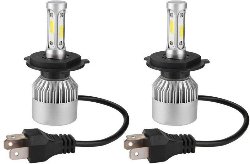 Stück H4 36W 8000LM LED-Lampen für Autoscheinwerfer, Fern-/Abblendlicht 6000K (weiß),