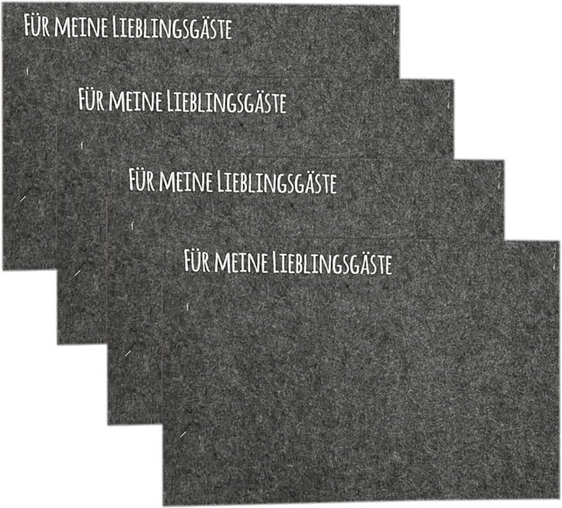 4er Filz Platzset eckig 45x30cm-M116636-Gäste-Grau