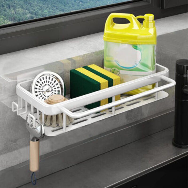 LaBlanc – Spülbecken-Organizer zur Aufbewahrung von Schwämmen, Bürsten und anderen Küchenutensilien – Weiß