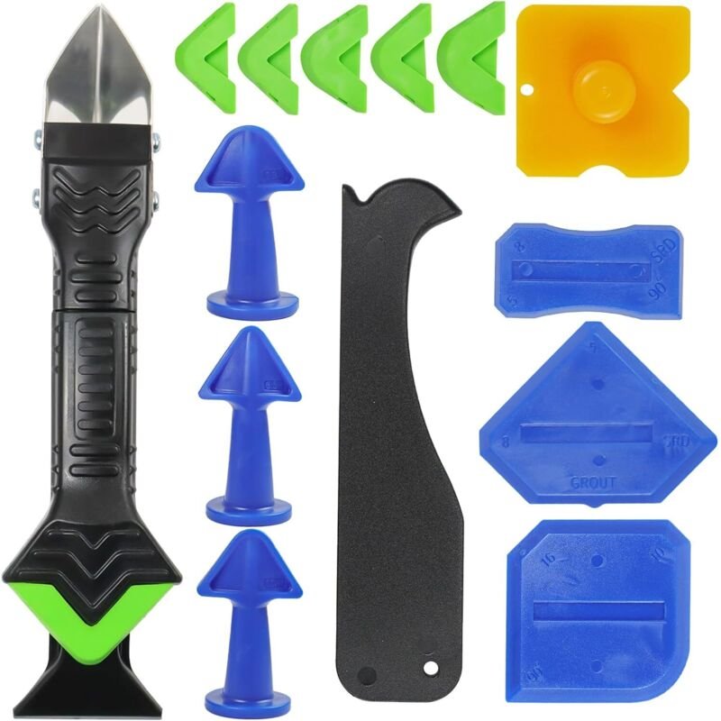 15-teiliges Werkzeug zum Entfernen von Silikondichtungen, 3-in-1, 6 austauschbare Silikonpads, Silikonentferner, Entfern...