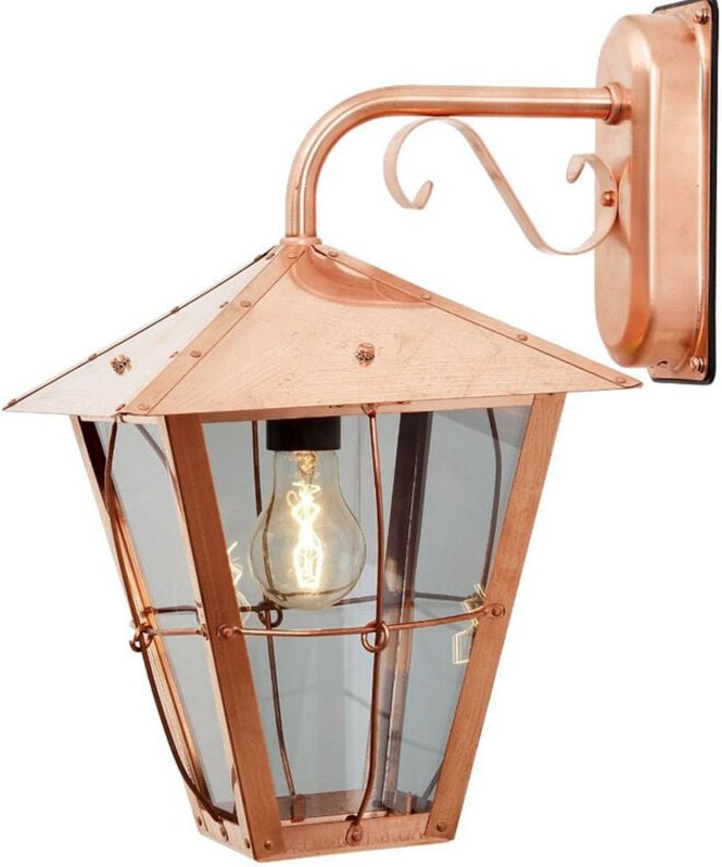 Konstsmide - Edle Außenwandleuchte fenix, Kupfer massiv / Arylglas rauchfarben, E27 Fassung