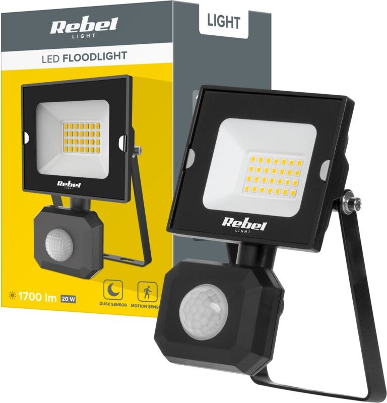 Halogen-LED-Scheinwerfer, Flutlicht, 20 W, 6500 K, IP44-Sensor