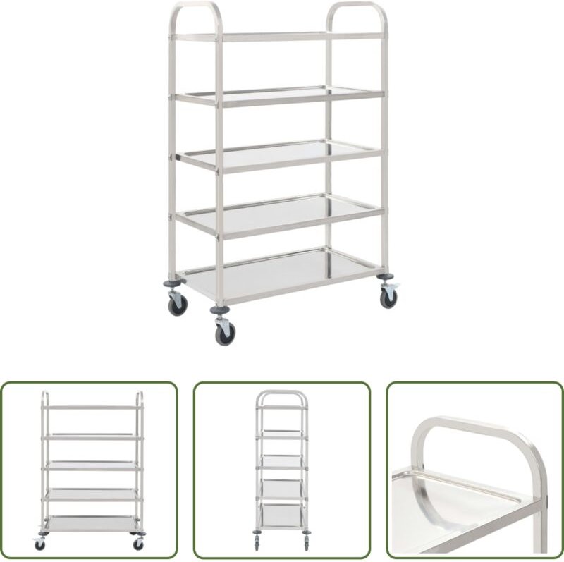 Servierwagen - 5-Stufiger Servierwagen 107 x 55 x 147 cm Edelstahl