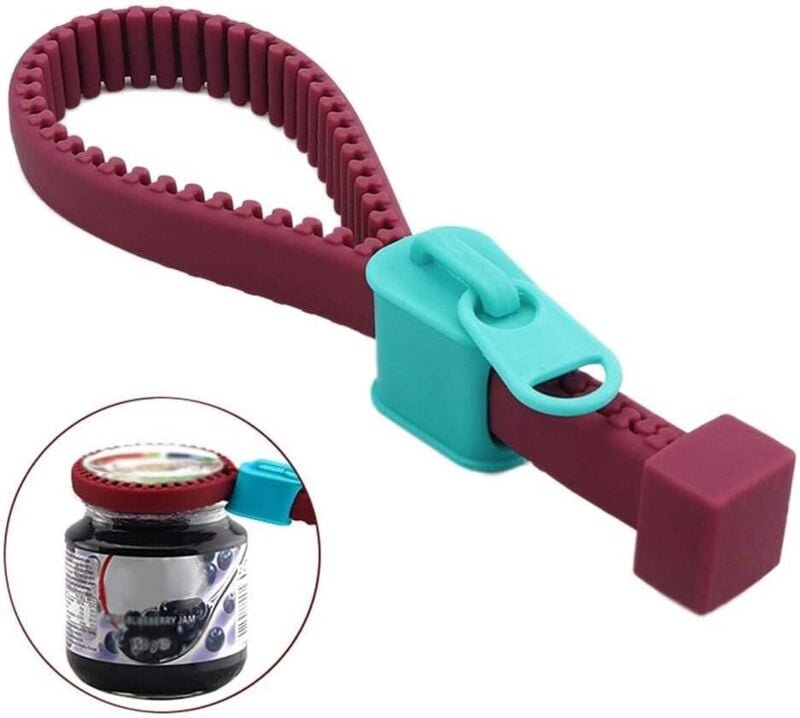 Flaschenöffner - Silikon-Reißverschluss-Dosenöffner, verstellbarer rutschfester Schraubverschluss-Dosenöffner Vielseitig...