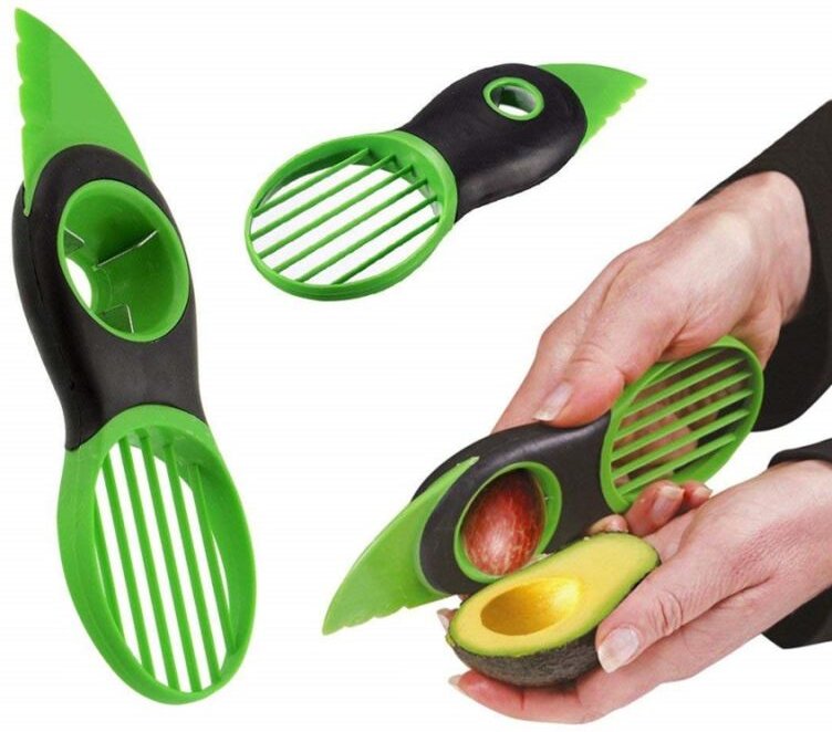 Trade Shop Traesio - Trade Shop - 3IN1 avocadoschneidemesser avocadosteinentferner manuell schneidet plastikkeile -