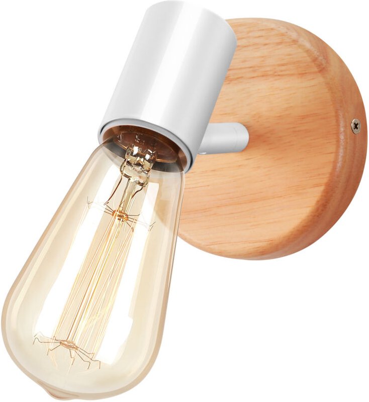 Wandleuchte Innen Metall E27 Wandlampe Vintage Drehbare für Wohnzimmer, Schlafzimmer, Küche, Flur, Cafét - Weiß