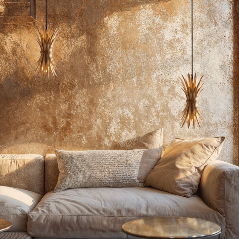 Art-Deco-Hängelampe Gold mit Schwarz - Wesley