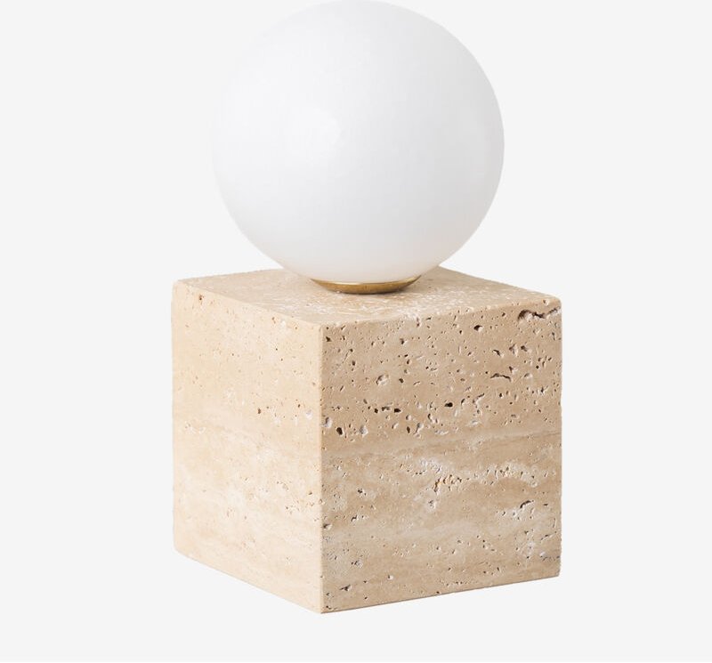 Travertin-Wandleuchte mit Davise-Kristallkugel Natürliche Farben - Sklum