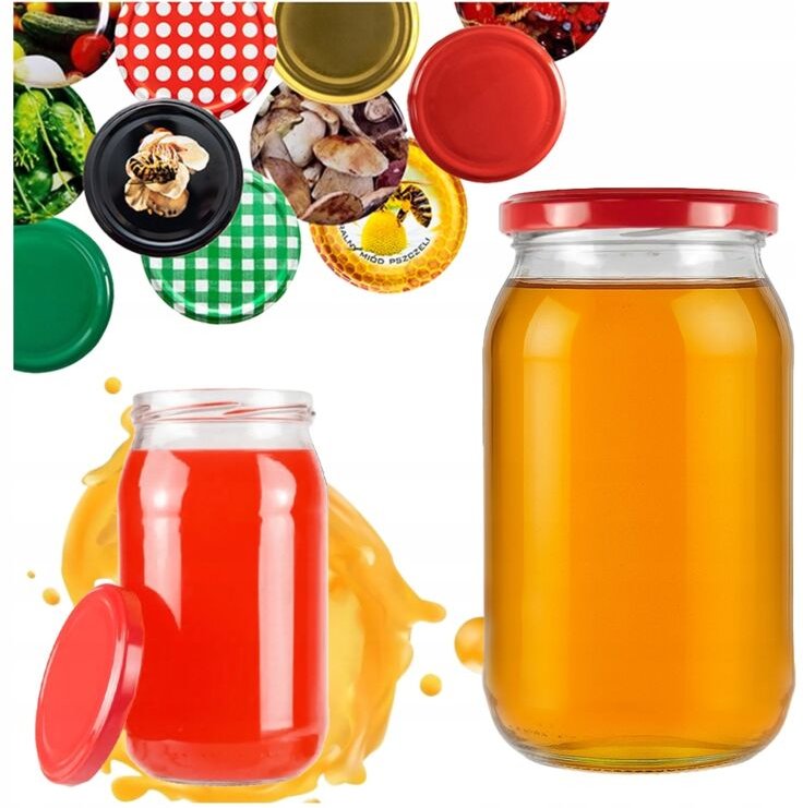 8x Gläser à 815 ml für Honig, Marmelade, Konfitüre, Gurken + Schraubverschluss fi82