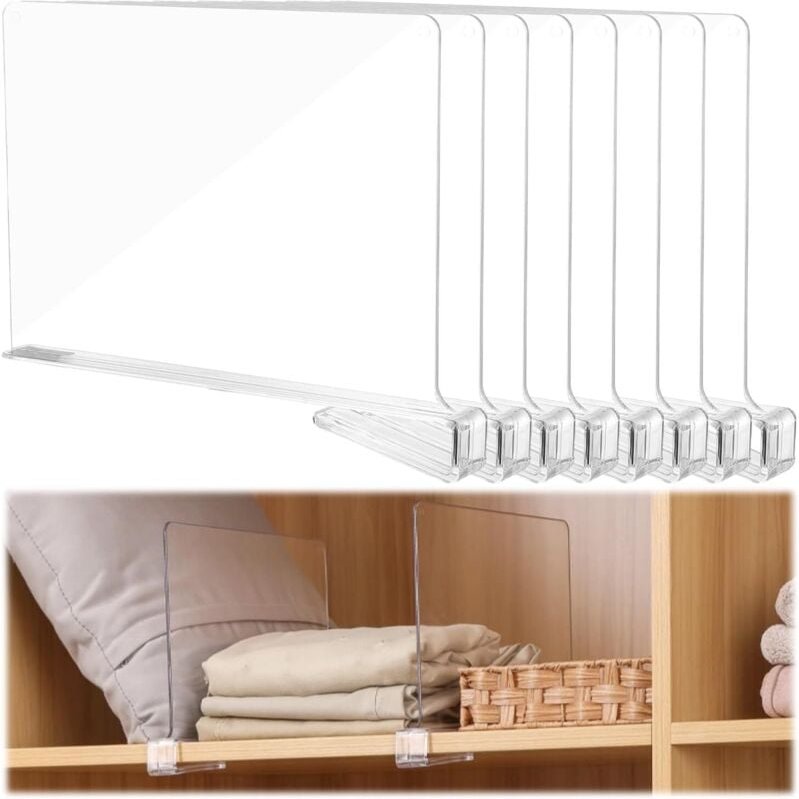 Stück Regalteiler aus Acryl, Kleiderschrank-Organizer, Regalteiler, durchsichtiges Acryl-Regal zur Aufbewahrung, Holzsch...