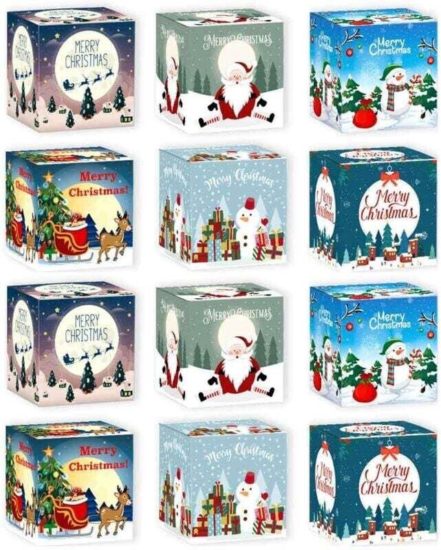 12-teilige Weihnachtsgeschenksets, 3D-Geschenkboxen, Papierboxen für Weihnachtsgeschenke, Weihnachtsgeschenksets