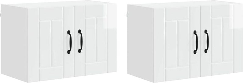 Thumbnail - Küchenwandschränke mit Tür 2 pcs Hochglanz Weiß 60 x 31 x 40 cm vidaXL