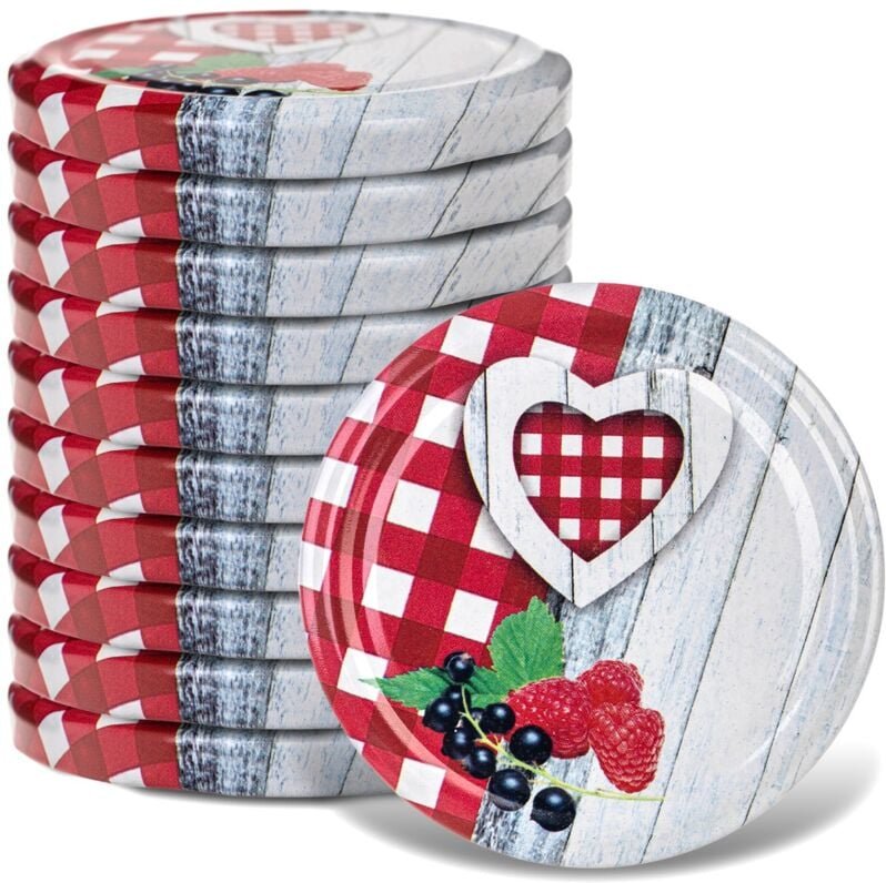 Deckel für 82 Stück, 10 Stück, Gitter mit Herz - Kadax