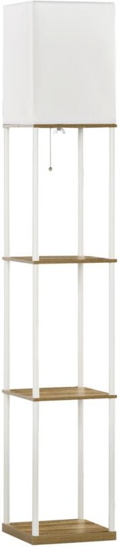 Stehlampe, Stehleuchte mit 3 Fächern, E27 Sockel, 40 w Standlampe mit Stoff-Lampenschirm für Wohnzimmer, Schlafzimmer, W...