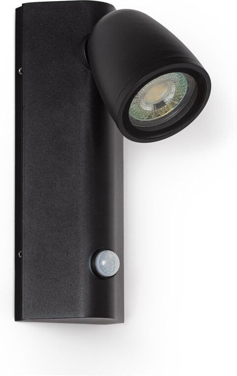 Wandleuchte Außen Aluminium mit Bewegungssensor Abel Schwarz