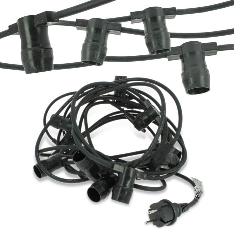 Arum Lighting - Guinguette-Girlande 10 E27-Fassungen 10 Meter Zusammensteckbar (ohne Leuchtmittel)