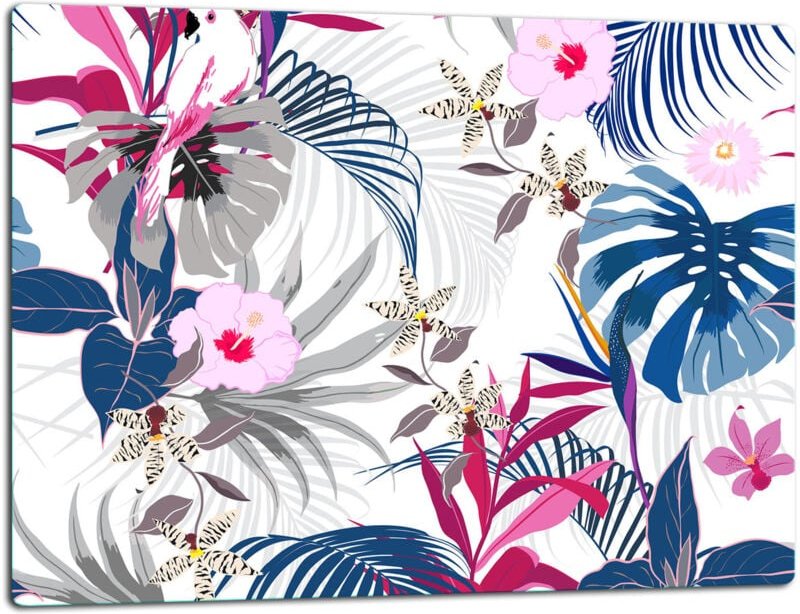 Glasschild Schneidebrett 52x40 Naturblumen