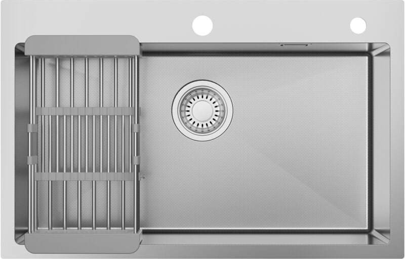 CECIPA MAX Edelstahl Küchenspüle, 70 × 45 cm Einzelspüle mit Abtropfkorb, Unterbau und flächenbündiger Einbau für 80 cm ...