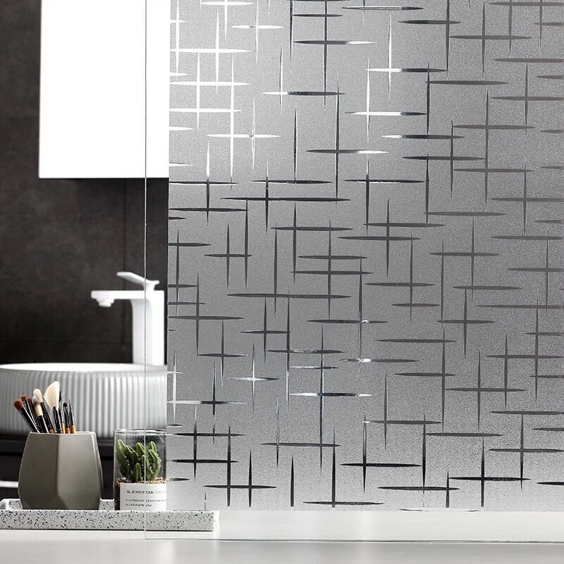 45 x 200 cm, statisch haftende Fensterfolie, Milchglasfolie für Sichtschutz, elektrostatische Fensterfolie ohne Klebstof...