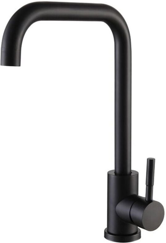 Küchenarmatur aus Edelstahl 304, schlicht, kühl, elegant, schwarz, mit siebenstelliger Schwenkfunktion und langlebigem B...