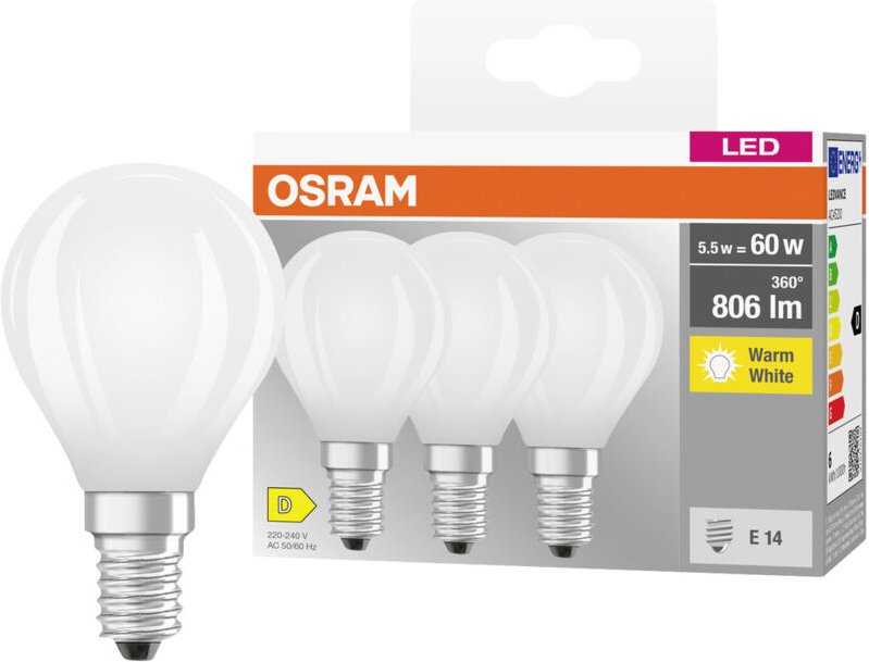 Osram - Star Filament-Lampe für E14-Sockel, mattes Glas ,Warmweiß (2700K), 806 Lumen, Ersatz für herkömmliche 60W-Leucht...