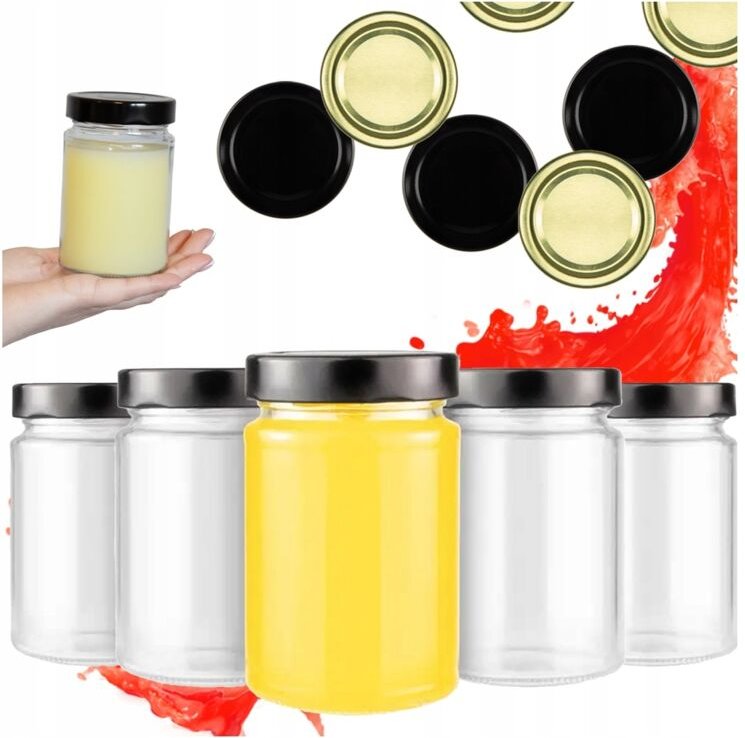 50x ATENA Glas 330ml + hoher Deckel FI66 Marmelade Honig Geschenk Hochzeit