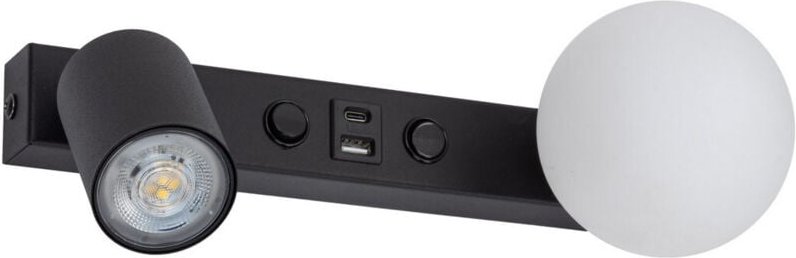 TK Vox USB-Lesewandleuchte Schwarz 2xGU10 / G9