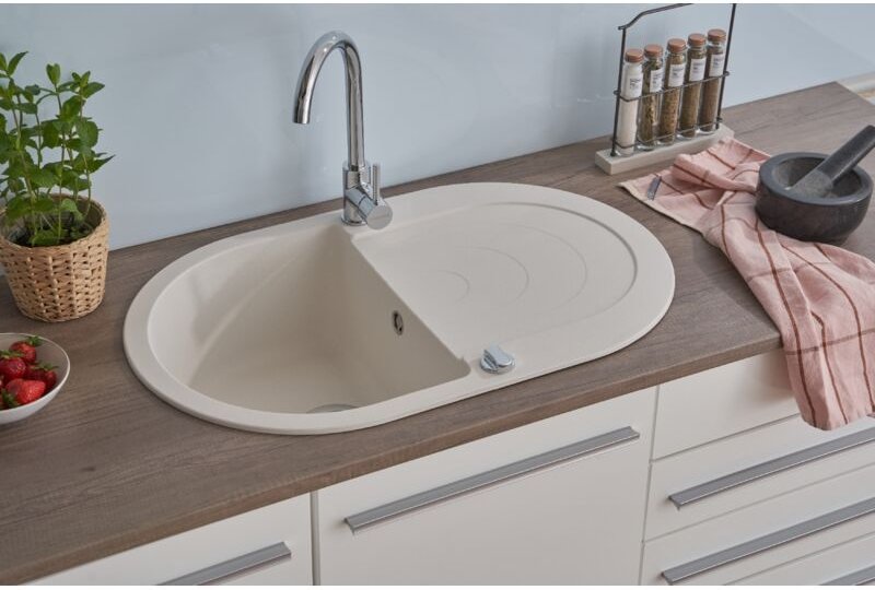 Küchenspüle Einbauspüle Spülbecken Granitspüle 79x50 Weiß Respekta Phoenix