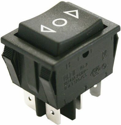 Electro Dh - 11.405.ITPR Bipolarer 3-Positionsschalter mit Rückführung 16A/250V Faston on-off Farbe Schwarz 843055214039...