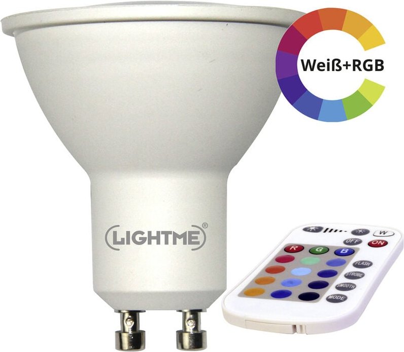 Lightme - LM85190-2 led eek g (a - g) GU10 Reflektor 4.5 w = 28 w rgbw (ø x l) 50 mm x 57 mm colorchan