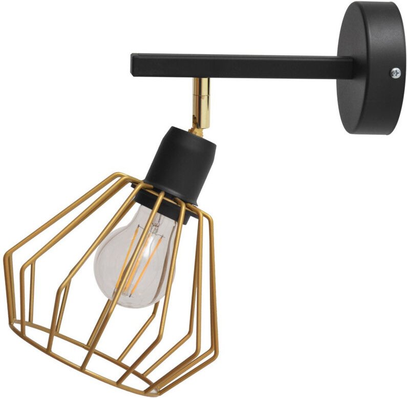 Agat Wandleuchte Schwarz, Gold 30cm - Helam