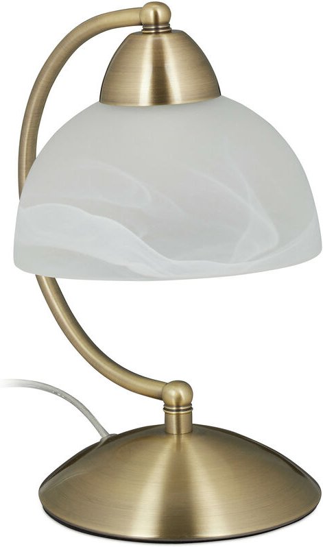 Tischlampe Touch, Retro Design, E14-Fassung, dimmbare Nachttischlampe, Glas & Eisen, hbt 25 x 15 x 19 cm, gold - Relaxda...