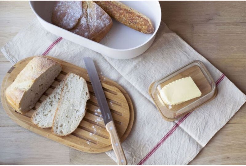 Pebbly Brottopf mit Schneidbrett & Messer ()