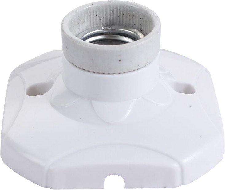 Deckenleuchte/Deckenfassung, Kunststoff, Porzellan, weiß, E27 max. 60W, 9 x 9cm, 10 Stk.