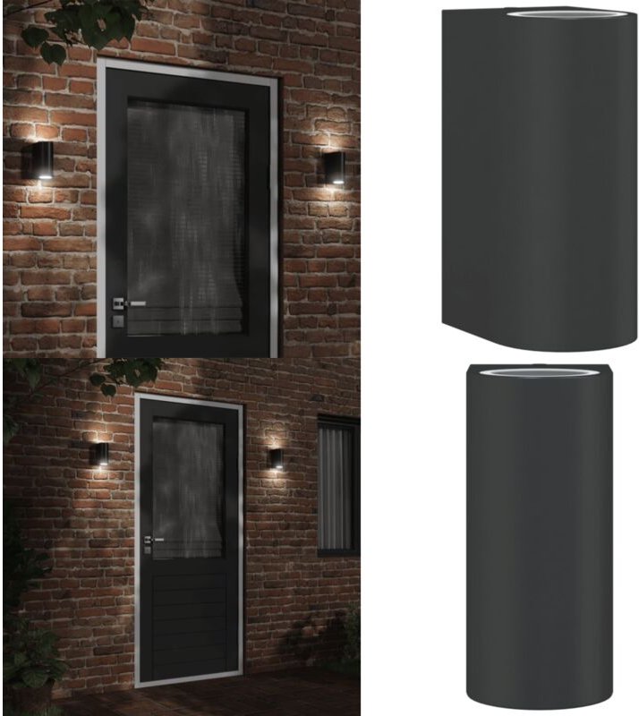 Außenwandleuchte Schwarz Aluminiumdruckguss - Outdoor-Beleuchtung - Wandleuchte - Gartenleuchte - LED-Leuchte - Alu-Leuc...