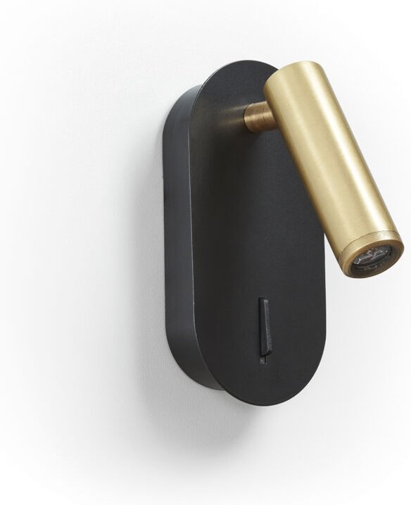 Wandleuchte Lesertilt Dirk Led Smd 3w 200lm Cri80 3000k Gold Schwarz