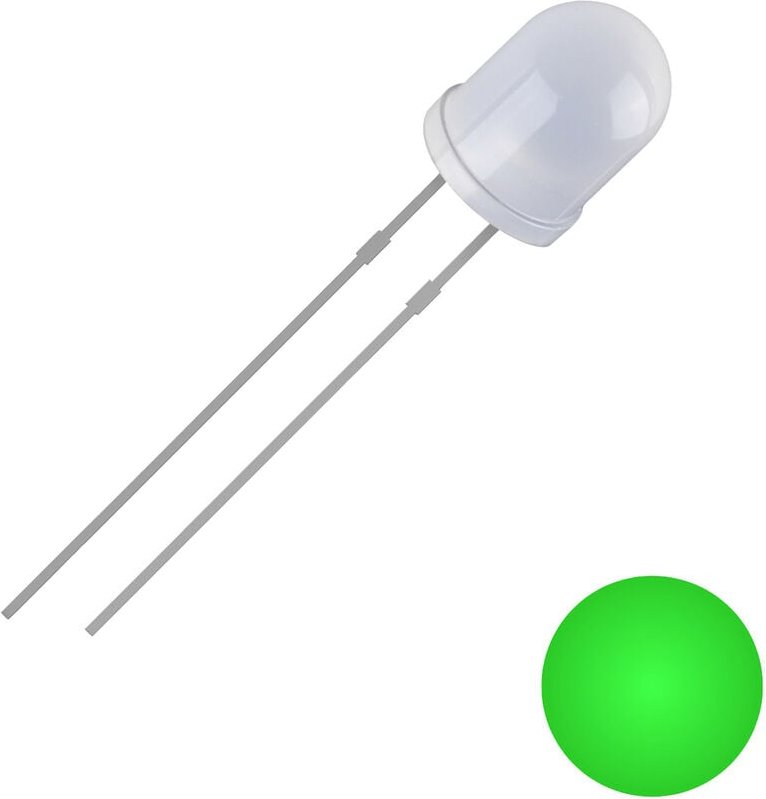 Quadrios - 2111O163 led bedrahtet Grün Rund 3 mm 2500 mcd 30 ° 20 mA 3 v